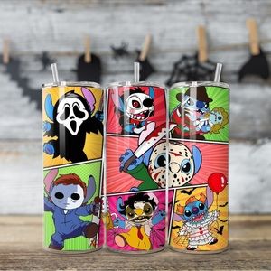 20 oz insulated Stitch Horror Comic tumbler